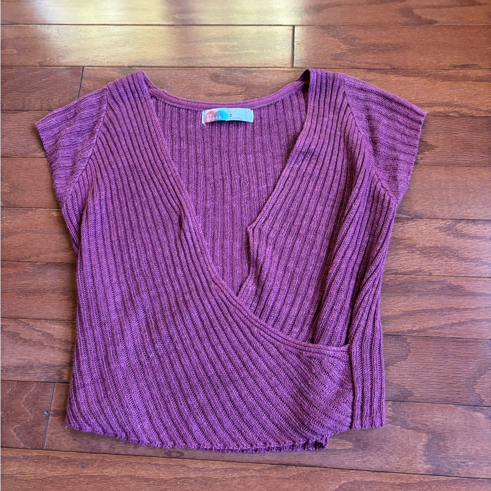 Free People Purple Short Sleeve Top